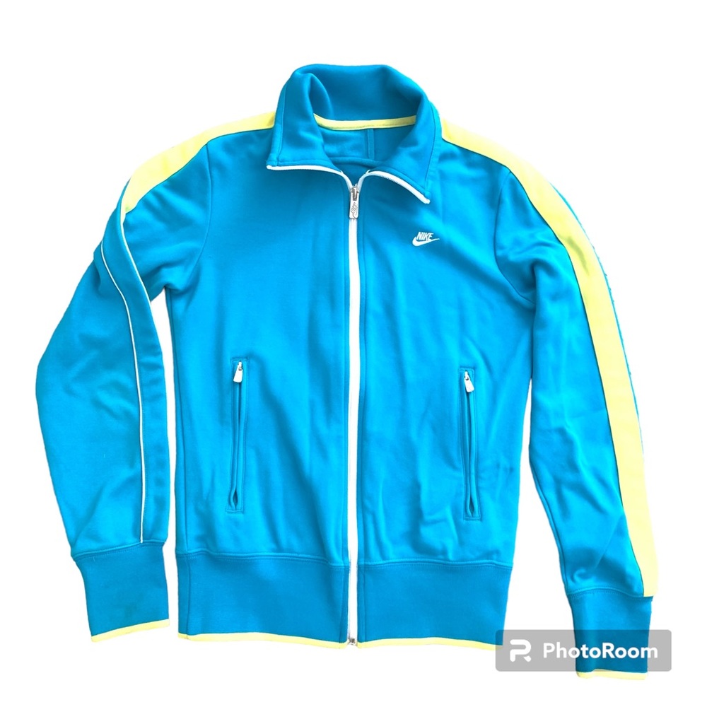 NIKE Retro N98 Track Jacket Blue Yellow Stripe 370397 Womens Size S National 98